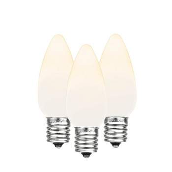 Novelty Lights C7 LED Plastic Ceramic (Opaue) Christmas Replacement Bulbs Dimmable 25 Pack