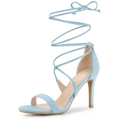 Perphy Women's Lace-Up Open Toe Stiletto High Heels Sandals