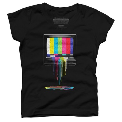 Girl's Design By Humans Retro TV By clingcling T-Shirt