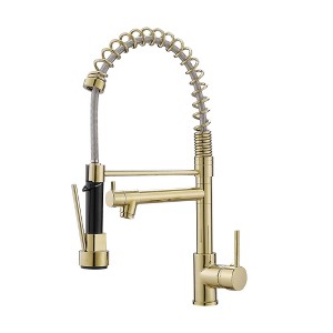 Professional Kitchen Faucet with Retractable Sprayer, Single-Lever Sink Fixture - 1 of 4