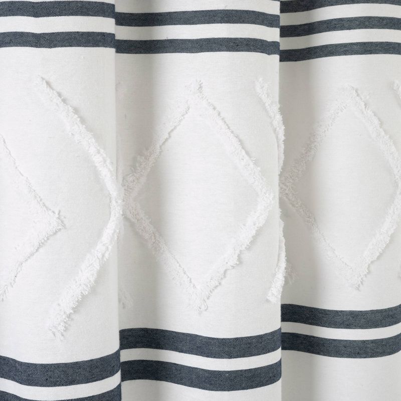 72"x72" Urban Diamond Striped Woven Tufted Eco Friendly Recycled Cotton Shower Curtain - Lush Décor, 4 of 6
