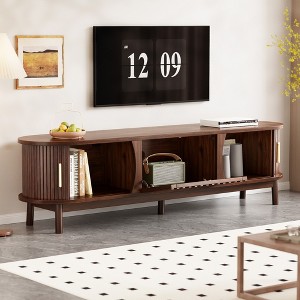 GlasFlength TV Stands and Consoles, Stylish Entertainment Center for Living Rooms, Modern Designs for Classic Interiors, Brown,66.92”*15.55”*18.11" - 1 of 4
