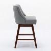 Counter Height Swivel Barstools, 26'' H Seat Height Upholstered Bar Stools Set of 2, Fabric in grey - 4 of 4