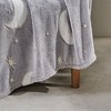 Star Moon Micro Plush All Season Throw Blanket 50" X 60" Gray by Plazatex - image 2 of 3