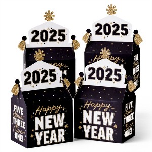 Big Dot of Happiness Hello New Year - Treat Box Party Favors - 2025 NYE Party Goodie Gable Boxes - Set of 12 - 1 of 4