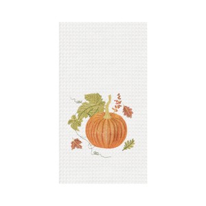 C&F Home Orange Autumn Embroidered Waffle Weave Thanksgiving Kitchen Towel - 1 of 4