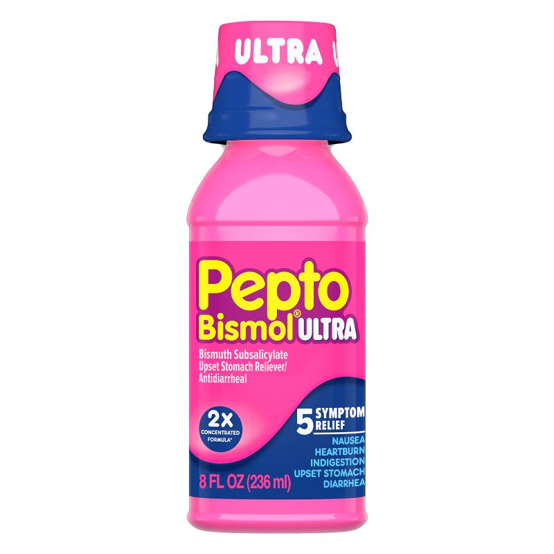 Pepto-Bismol Ultra 5 Symptom Stomach Relief Original Liquid - 8 fl oz, 1 of 13