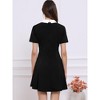Allegra K Women's Contrast Doll Collar Short Sleeves Mini Flare Dress - 4 of 4