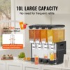 VEVOR Commercial Beverage Dispenser, 4 Tanks 10 L / 10.6 QT Per Tank Juice Dispenser, 430W Stainless Steel Ice Tea Drink Machine - 3 of 4