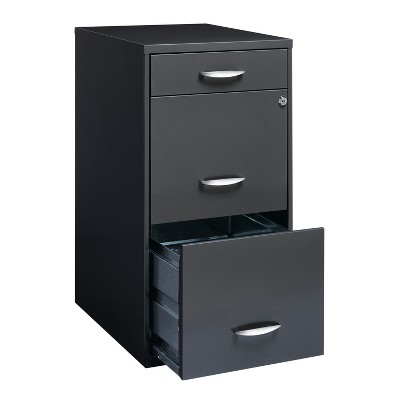 Charcoal 3-Drawer Lockable Mobile Metal File Cabinet