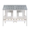 Twin House Bed for Kids Wood Low Loft Bed Frame with Windows and Roof, Easy Assembly White - 3 of 4