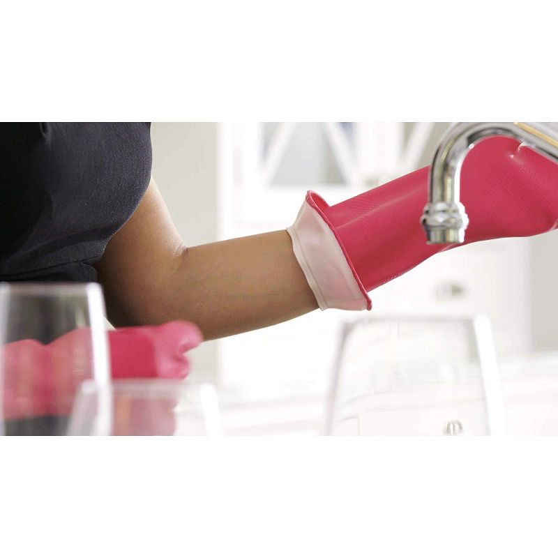 Casabella Premium Waterblock Cleaning Gloves Pink - 2 Pair (4 Gloves), 3 of 7