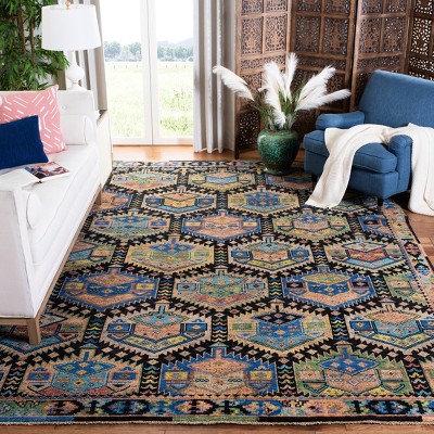 Bohemian Bliss Hand-Knotted Wool & Cotton 8' x 10' Area Rug in Blue