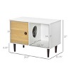 Wooden Cat House with Soft Cushion and Hidden Door Modern Indoor Cat Condo Side Table with Storage for Small Cats up to 11 lbs - LAOTIES - 2 of 4