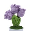 Unique Bargains Artificial Plants Hand-Knit Lily of the Valley DIY Pot Yarn 1.97"x1.97"x5.51" 1 Pcs - 4 of 4