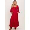 Pinkblush Red Ruffled Fit And Flare Maternity Maxi Dress - 2 of 4