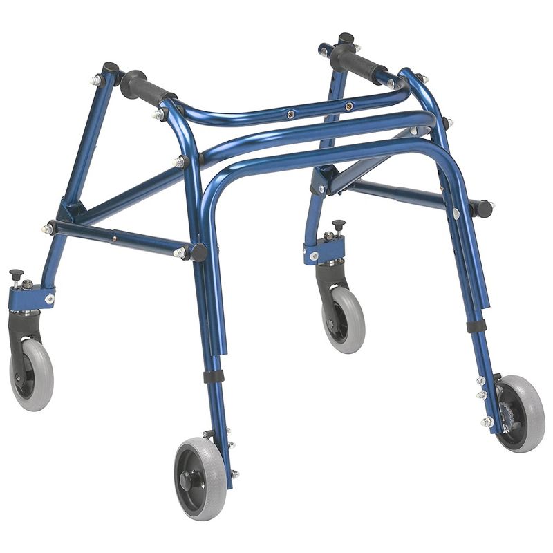 Drive Medical KA2200-2GKB Nimbo Lightweight Aluminum Frame Rolling Posterior Walker with Adjustable Handle Height, Size Small, Knight Blue, 2 of 7