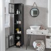 Costway 71'' Tall Tower Bathroom Storage Cabinet Organizer Display Shelves Bedroom Grey\Brown\Black - 2 of 4