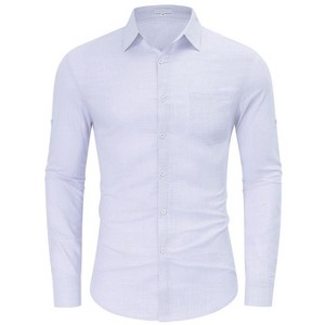 Coolmee Men's Long Sleeve Button Up Shirts Slim Fit Casual Business Formal Work Dress Shirt - 1 of 3