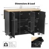 51"W Fluted Kitchen Island With Doors And Wheels,Kitchen Island Cart With Drop Leaf And Towel Rack,Kitchen Island With Storage -Maison Boucle - 4 of 4