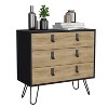 Depot E-Shop Dresser 29" H, 3-Drawer organiser, Modern Chest of Drawers with Hairpin Legs and Metal Accents - 3 of 4