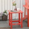 Outsunny Patio Side Table, 18" Square Outdoor End Table, HDPE Plastic Tea Table for Adirondack Chair, Backyard or Lawn - 2 of 4
