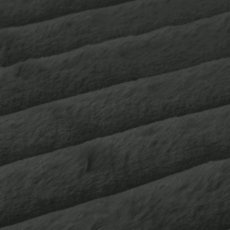 Unique Bargains Plush Faux Fur Throw Solid Striped Soft Sofa Living Room Pillow Covers 2 Pcs, 3 of 6