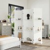 HOMCOM 67" Tall Wood Privacy Screen Room Divider with 3 Display Shelves, and Folding Storage for Bedroom or Home Office - 2 of 4