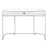 Vynxaria 48" White Laminate Chrome Metal Computer Desk Modern Home Office Workstation with Storage Drawers - 4 of 4