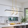 LLHZSY 34 3/4" Linear Pendant Chandelier with Integrated LED, Dimmable and Height - 2 of 4