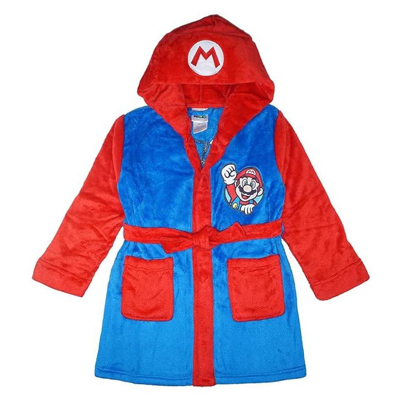 Super Mario Bros. Boys Costume Plush Fleece Robe, 1 of 7
