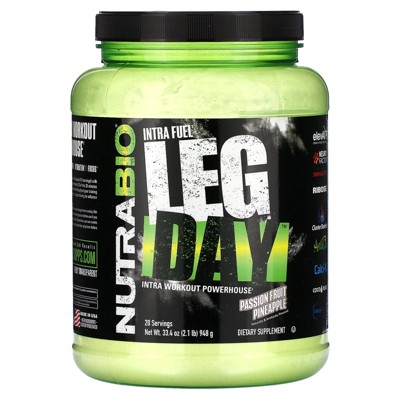 NutraBio Intra Fuel, Leg Day, Passion Fruit Pineapple, 2.1 lb (948 g)
