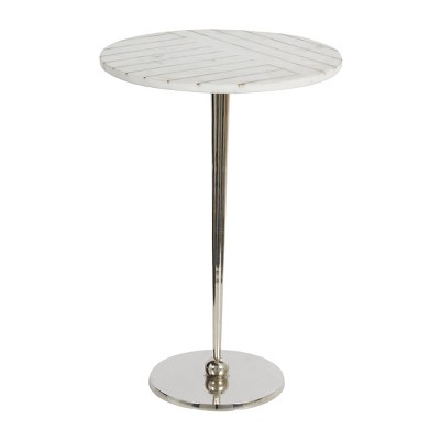 Contemporary Stone Accent Table White - Olivia & May