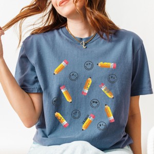 Simply Sage Market S.W.Smiley Pencil Collage Garment Dyed Tee - 1 of 4