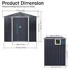 8x4 FT Metal Garden Storage Shed,Outdoor Metal Storage Shed With Window And Vents,Tool Storage House For Backyard Patio Lawn-Coolbibila - 4 of 4