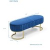 CAVINAS Oval Velvet Storage Ottoman Bench with Golden Metal Legs,Upholstered Storage Ottoman,Storage Benches for Living Room,Bedroom - 3 of 4