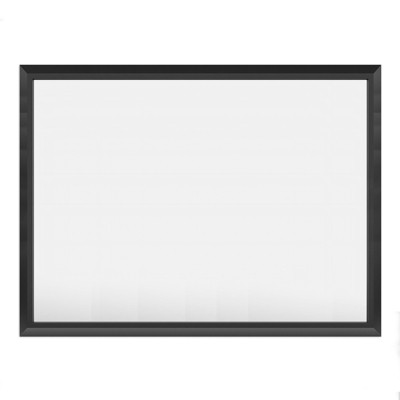 Apmir 48 in. W x 36 in. H Rectangular Diamond Shape Aluminum Alloy Frame and Tempered Glass Wall Mirror in Matte Black