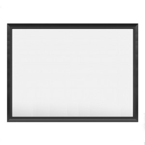 Apmir 48 in. W x 36 in. H Rectangular Diamond Shape Aluminum Alloy Frame and Tempered Glass Wall Mirror in Matte Black - 1 of 4