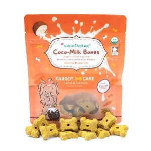 CocoTherapy Coco-Milk Bones Carrot Cake Biscuit - Organic Coconut Treat for dogs (6 oz) - 1 of 3