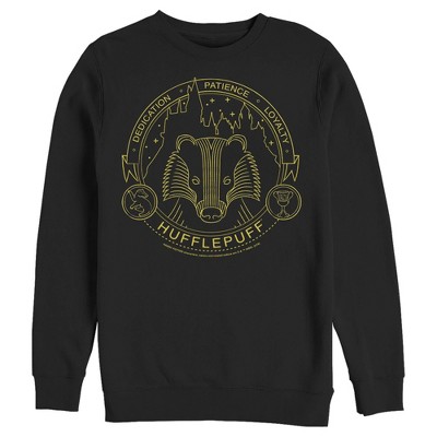 Harry Potter Mens Harry Potter Animal Icon Slim Fit Long Sleeve Crew Graphic Sweatshirt - Black 2X Large