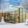 homfan Aluminum Polycarbonate Greenhouse w/ Roof Vent - Heavy Duty Walk-in for Backyard, Winter Garden, Easy Assembly - 4 of 4
