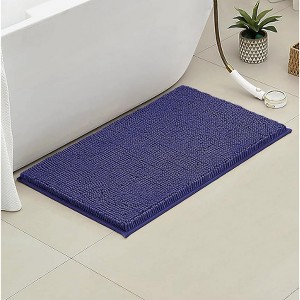 Home Mart Goods Blue Purple Large Soft Cozy Plush Chenille Bath Mat Bathroom Rug - 36"x24" - 1 of 4