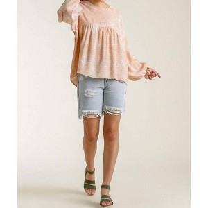 Women's Swiss Dot Babydoll Blouse - umgee - 1 of 4