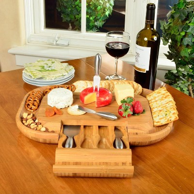 Picnic at Ascot - Extra Large Bamboo Charcuterie Board with Cheese Knife Set