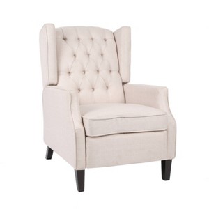 Keating Traditional Wingback Recliner: Pushback, Tufted, Plywood Frame - Christopher Knight Home - 1 of 4