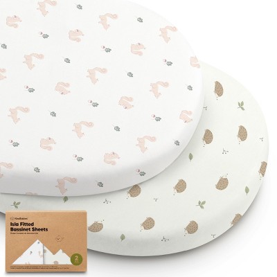 KeaBabies Bassinet Sheet for Baby Girls, Boys, 2-Pack Isla Fitted Bassinet Sheets, Bassinet Mattress Sheets