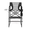 Karl Home 30in Portable Folding Director Chair Makeup Artist Chair with Side Table - 4 of 4