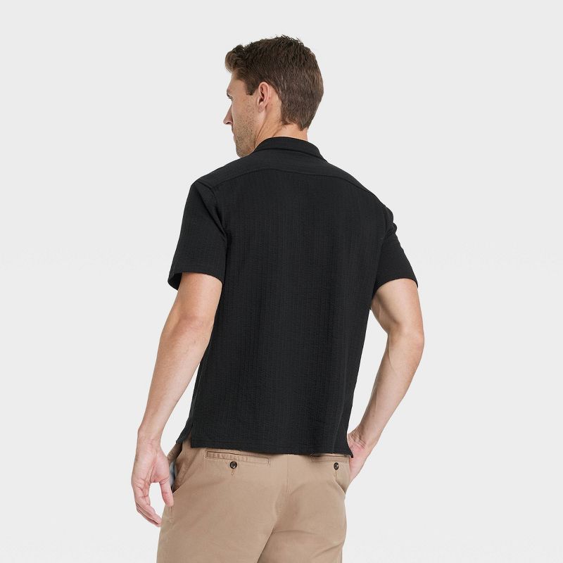 Men&#39;s Short Sleeve V-Neck Button-Down Shirt - Goodfellow &#38; Co&#8482;, 3 of 5