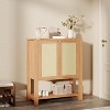 GustoWave 5-Tier Farmhouse Rattan Shoe Storage Cabinet for Entryway Foyer Hallway - 3 of 4