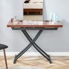 Modern Minimalist Multifunctional Lift Table with 0.8" Wood-Textured MDF Top and Adjustable Metal Legs, Usable as Coffe - 3 of 4
